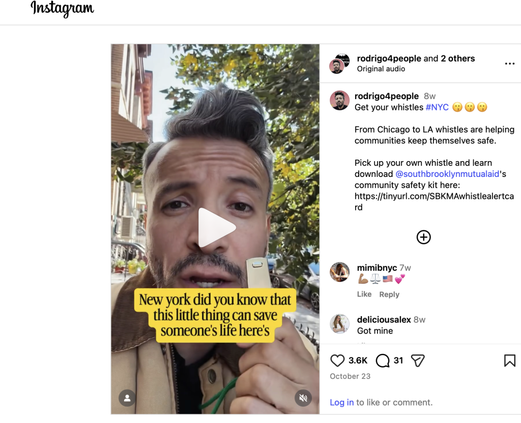 Instagram video of Whistles