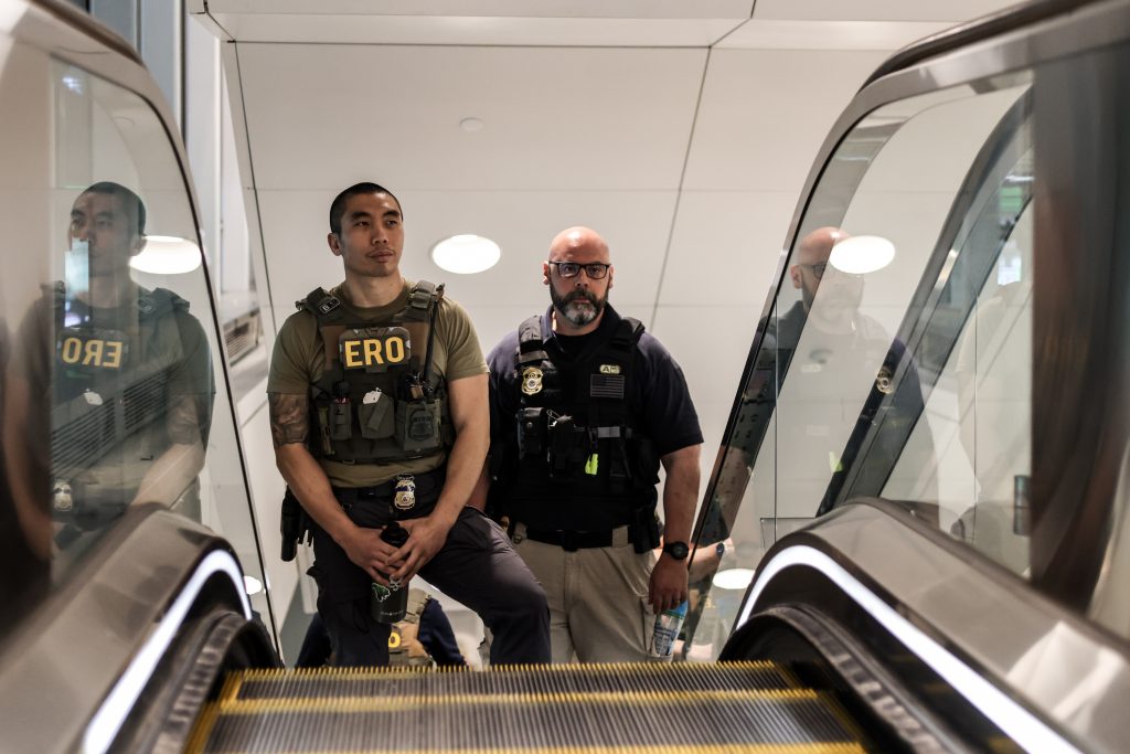 ICE agents at NYC airport